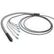 Monomódusú (SM 9/125 OS2), egyik végén csatlakozókkal szerelt 48 szálas loose tube optikai kábel, ST/PC, L=150 méter