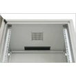 ZPAS SJ 19" 15U magas 600x400 mm egyrészes üvegajtós hálózati fali rack, világosszürke + ajándék földelő készlet
