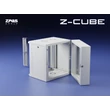 ZPAS Z-CUBE 19" 18U magas 600x600 mm egyrészes üvegajtós hálózati fali rack, világosszürke