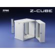 ZPAS Z-CUBE 19" 15U magas 600x600 mm egyrészes üvegajtós hálózati fali rack, világosszürke