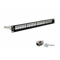 AFL HYPERSCALE CAT.6A STP 24 portos moduláris patch panel, betétekkel, 1U magas