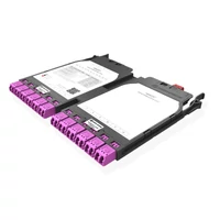 HUBER+SUHNER IANOS MTP-LC átalakító modul, dupla, Base-24, 12xLCD elöl, 1xMTP24 female hátul, MM OM4