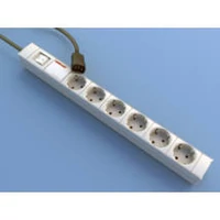 KONTASET 6-os elosztó kapcsolóval, 19" szerelő adapterrel, 2.5 m, IEC320/C14/10A-es dugóval