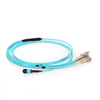 MPO fanout kábelek, multimódusú OM3 50/125 µm, türkiz