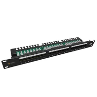 SOLARIX Cat.5e UTP 24 portos patch panel, tehermentesítővel, 1U magas