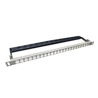 SOLARIX 0,5U 24 portos moduláris patch panel keystone betétekhez, ezüst, üres