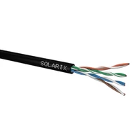 SOLARIX Cat.5E U/UTP PE Fca 100MHz kültéri hálózati fali kábel, 305m/doboz, fekete