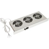 ZPAS 1U magas ventilátor panel 3 ventilátorral, világosszürke