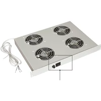 ZPAS 1U magas ventilátor panel 4 ventilátorral, világosszürke