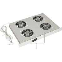 ZPAS 1U magas ventilátor panel 4 ventilátorral, világosszürke