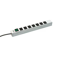 ZPAS 1U 19" hálózati elosztó kapcsolóval, 7 IEC C13 csatlakozó aljzattal