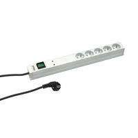 ZPAS 1U 19" hálózati elosztó kapcsolóval, túlfeszültség-védelemmel, zavarszűrővel, 5 normál Schuko aljzattal