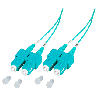 EFB 1.2 mm duplex patch kábel, SC-SC, MM 50/125 OM3, türkiz, LSZH, L=5 méter