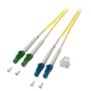 EFB optikai duplex patch kábel, LC/APC-LC/PC, SM 9/125 OS2, sárga, LSZH, L=15 méter