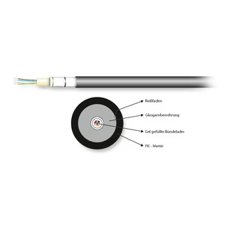 EFB kültéri loose tube kábel A-DQ(ZN)B2Y, 12x50/125 MM OM2, PE, fekete