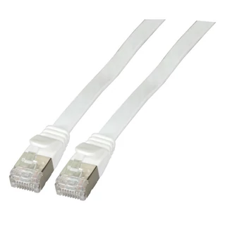EFB Category 6A 10Gbit U/FTP flat réz patch kábel, rövidített dugóval, fehér, L=5 méter