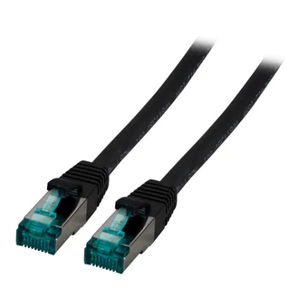EFB Category 6A 10Gbit S/FTP réz patch kábel, fekete, L=0.5 méter