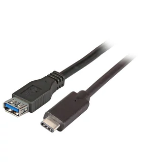 EFB USB3.2 Gen1 5Gbit/s hosszabbító kábel USB-C (M) / USB-A (F) csatlakozókkal, L=0.2 méter, fekete
