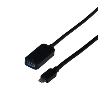 EFB USB3.2 Gen2 10Gbit/s hosszabbító kábel, USB-C / USB-A, 5 méter, fekete