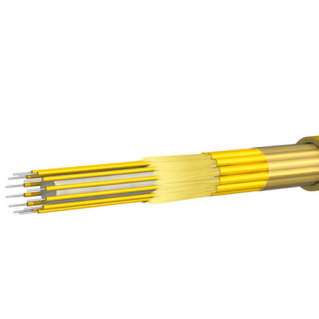 HUBER+SUHNER beltéri full-breakout kábel, 1.4 mm, ⌀9.0 mm, 12x9/125µm G652.D/G657.A1, LSFH, sárga
