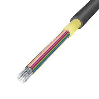 HUBER+SUHNER mobile field kültéri taktikai kábel, ⌀8.0 mm, 12x50/125µm OM2, PUR, fekete