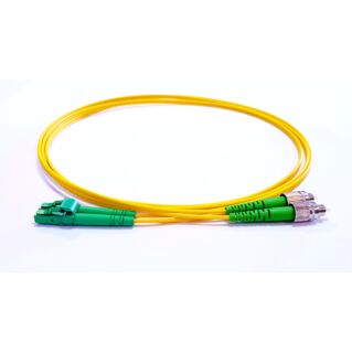  LC/APC-FC/APC duplex optikai patch kábel, monomódusú OS2 9/125 µm, sárga, L=1 méter