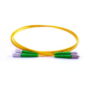 DIN/APC-DIN/APC duplex optikai patch kábel, monomódusú OS2 9/125 µm, sárga, L=10 méter