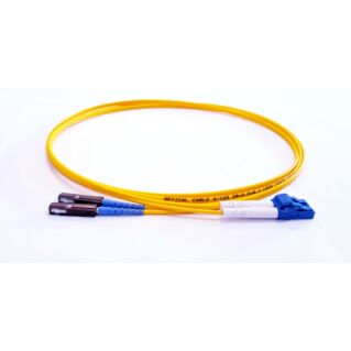  MU/PC-LC/PC duplex optikai patch kábel, monomódusú OS2 9/125 µm, sárga, L=1 méter