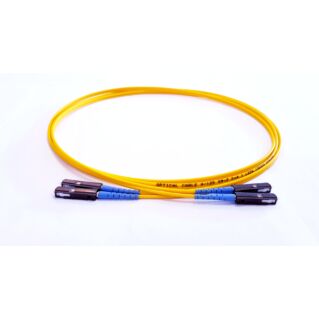 MU/PC-MU/PC duplex optikai patch kábel, monomódusú OS2 9/125 µm, sárga, L=5 méter
