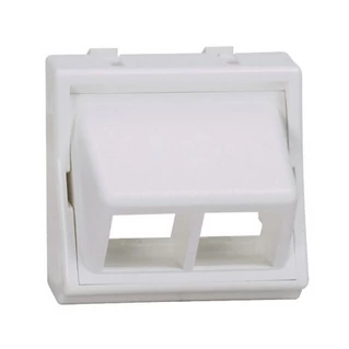 PANDUIT NetKey 45x45 adapter, 2 portos, döntött, fehér