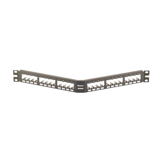 PANDUIT 24 portos döntött Mini-Com All Metal moduláris patch panel árnyékolt betétekhez, 1U