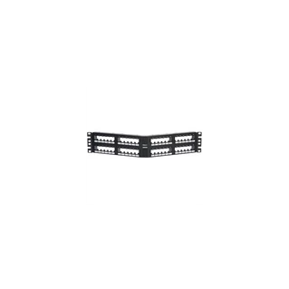 PANDUIT 48 portos döntött Mini-Com moduláris patch panel hátulról bepattintható 6-os blokkokkal, 2U