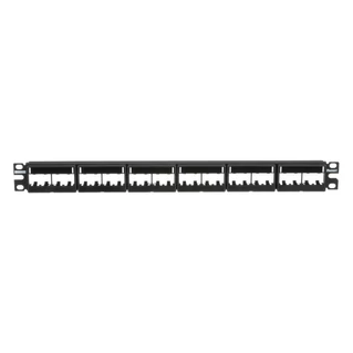 PANDUIT 24 portos Mini-Com moduláris patch panel elölről bepattintható blokkokkal, 1U