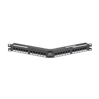 PANDUIT NetKey Category 6A 10G punchdown patch panel, 24 portos, döntött kialakítású, 1U