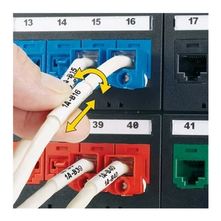 PANDUIT P1 Turn-Tell címkekazetta LS8E kézi címkenyomtatókhoz, W=25.4mm, L=31.8mm, D=4.1-5.6mm kábelekre