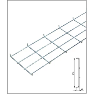 ZPAS 15 mm mély rácsos kábeltálca 45-47U SZB IT rack szekrényekbe, 2000 mm