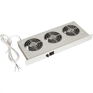 ZPAS 1U magas ventilátor panel 3 ventilátorral, világosszürke