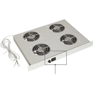 ZPAS 1U magas ventilátor panel 4 ventilátorral, világosszürke