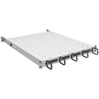 ZPAS 1U magas első-hátsó rögzítésű fix tálca kábelrendezőkkel, 850 mm mély